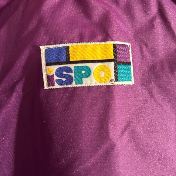Vintage 1980s ISPO Colorblock Windbreaker Neon Pink Purple Black G/L - Picture 4 of 7